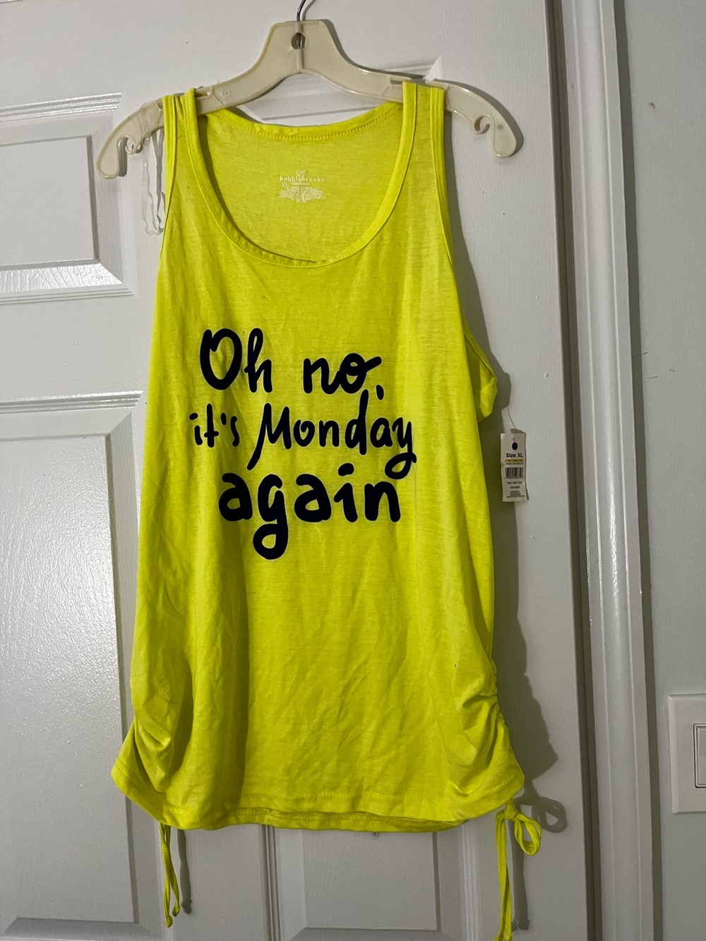 Bobbie Brooks Yellow Graphic Tank - "Oh no, it's Monday again"